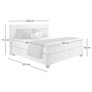 Boxspringbett Athena Creme - 180 x 200cm - H4 - Flachgewebe