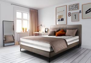 Lit boxspring Plata Limon - 160 x 200cm - Matelas double D3/D4 - Cuir synthétique