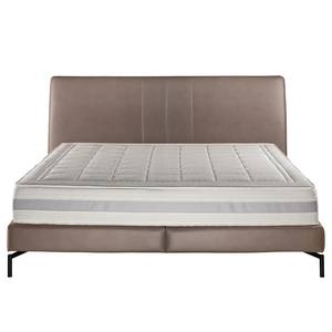 Letto boxspring Plata Fango - 160 x 200cm - Materasso doppio H2 H3 - Similpelle