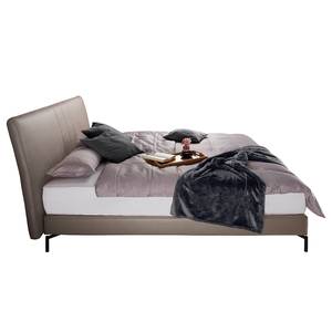 Letto boxspring Plata Fango - 160 x 200cm - Materasso doppio H2 H3 - Similpelle