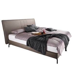 Letto boxspring Plata Fango - 160 x 200cm - Materasso doppio H2 H3 - Similpelle