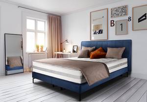 Boxspring Plata Donkerblauw - 160 x 200cm - Tweepersoonsmatras H2/H4 - Platweefsel