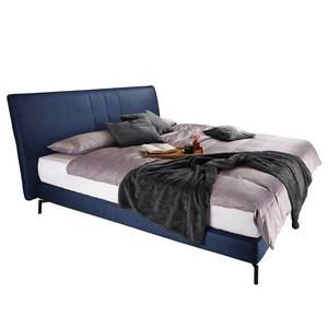 Lit boxspring Plata Bleu foncé - 180 x 200cm - D3 medium - Tissé à plat