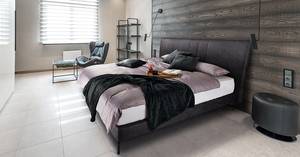 Letto boxspring Plata Color antracite - 160 x 200cm - Materasso doppio H2 H3 - Tessuto piatto