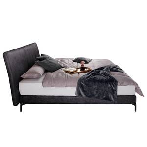 Letto boxspring Plata Color antracite - 160 x 200cm - Materasso doppio H2 H3 - Tessuto piatto