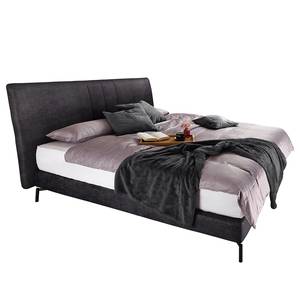 Letto boxspring Plata Color antracite - 160 x 200cm - Materasso doppio H2 H3 - Tessuto piatto