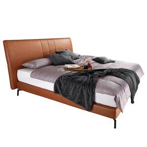 Boxspringbett Plata Cognac - 160 x 200cm - Doppelmatratze H2/H3 - Microfaser