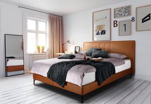 Boxspring Plata Cognackleurig - 160 x 200cm - H4 hard - Microvezel