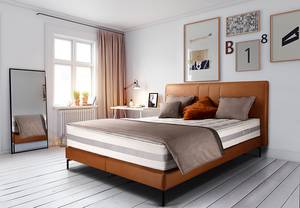 Boxspring Plata Cognackleurig - 160 x 200cm - H4 hard - Microvezel