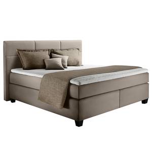 Boxspringbett Athena Schlamm - 180 x 200cm - Doppelmatratze H2/H4 - Kunstleder