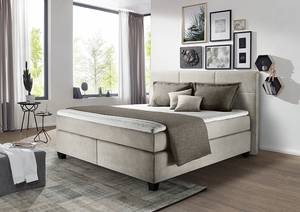 Boxspringbett Athena Creme - 180 x 200cm - H2 - Flachgewebe