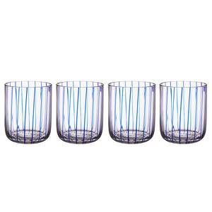 Trinkglas-Set CHEERFUL 4er-Set gestreift Glas - Blau