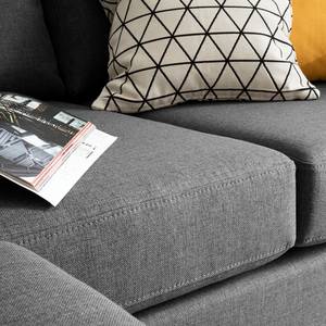 Ecksofa MAISON 2-Sitzer mit Longchair Webstoff - Webstoff Inas: Dunkelgrau - Longchair davorstehend links