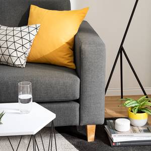 Ecksofa MAISON 2-Sitzer mit Longchair Webstoff - Webstoff Inas: Dunkelgrau - Longchair davorstehend links