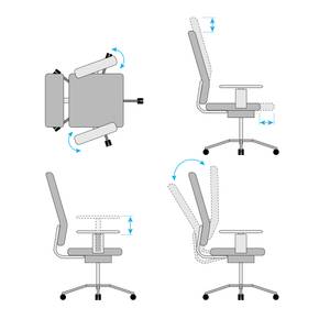 Bürostuhl Linz Schwarz / Chrom