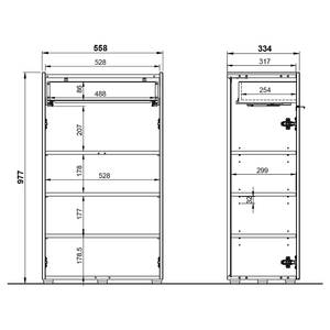 Lage kast Forano Navarra eikenhouten look - Wit