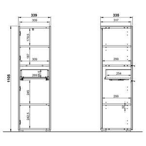 Halfhoge kast Forano Navarra eikenhouten look - Wit