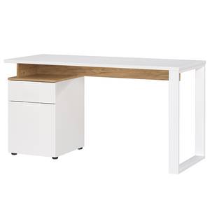 Schreibtisch Hasselt mit Container Weiß / Eiche Navarra Dekor