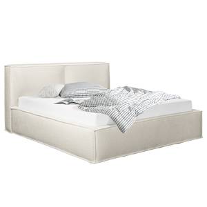 Gestoffeerd bed KINX Bouclé Stof Abby: Polair wit - 160 x 200cm - Zonder matras - Geen opbergruimte - 110cm