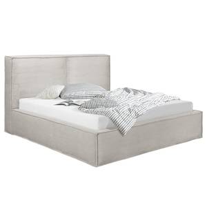 Letto imbottito Kinx Velluto a coste Poppy: grigio chiaro 2 - 140 x 200cm - Senza materasso - 1 contenitore - 150 cm