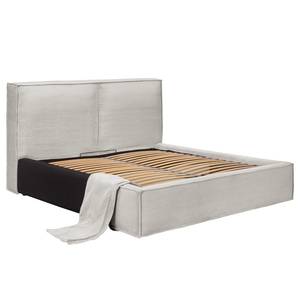 Gestoffeerd bed KINX Corduroy Poppy: Lichtgrijs 2 - 140 x 200cm - Zonder matras - 1 opbergruimte - 150cm