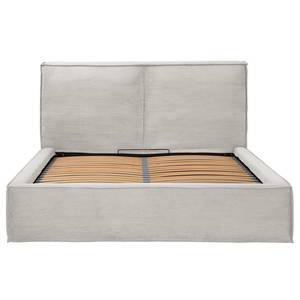 Gestoffeerd bed KINX Corduroy Poppy: Lichtgrijs 2 - 140 x 200cm - Zonder matras - 1 opbergruimte - 150cm