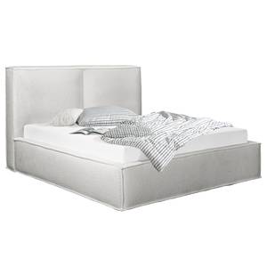 Letto imbottito Kinx Tessuto Bouclé Abby: Grigio chiaro - 160 x 200cm - Senza materasso - 1 contenitore - 150 cm