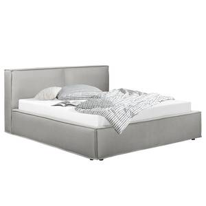 Gestoffeerd bed KINX Platweefsel Desna: Grijs - 200 x 200cm - Zonder matras - 1 opbergruimte - 110cm