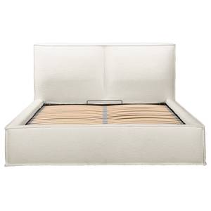 Gestoffeerd bed KINX Bouclé Stof Abby: Polair wit - 180 x 200cm - Zonder matras - 1 opbergruimte - 150cm