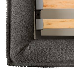 Gestoffeerd bed KINX Bouclé Stof Abby: Antracietkleurig - 220 x 200cm - Zonder matras - 1 opbergruimte - 150cm