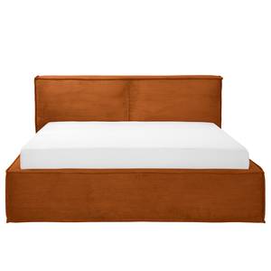 Letto imbottito Kinx Velluto a coste Poppy: ruggine - 140 x 200cm - H2 - 1 contenitore - 110 cm