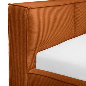 Letto imbottito Kinx Velluto a coste Poppy: ruggine - 140 x 200cm - H2 - 1 contenitore - 110 cm