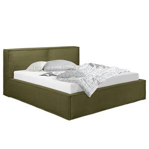 Letto imbottito Kinx Velluto a coste Poppy: verde oliva - 140 x 200cm - H2 - 1 contenitore - 110 cm