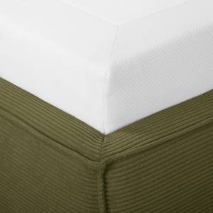 Letto imbottito Kinx Velluto a coste Poppy: verde oliva - 140 x 200cm - H2 - 1 contenitore - 110 cm