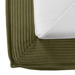 Letto imbottito Kinx Velluto a coste Poppy: verde oliva - 140 x 200cm - H2 - 1 contenitore - 110 cm