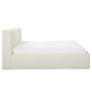 Gestoffeerd bed KINX Bouclé Stof Abby: Polair wit - 140 x 200cm - H3 medium - 1 opbergruimte - 110cm