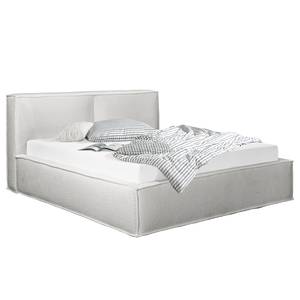 Gestoffeerd bed KINX Bouclé Stof Abby: Lichtgrijs - 140 x 200cm - H3 medium - 1 opbergruimte - 110cm