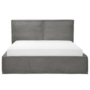 Gestoffeerd bed KINX Corduroy Poppy: Grafietkleurig - 160 x 200cm - H3 medium - 1 opbergruimte - 150cm