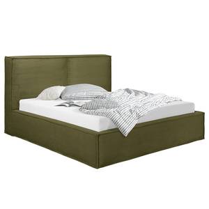 Letto imbottito Kinx Velluto a coste Poppy: verde oliva - 220 x 200cm - H3 - 1 contenitore - 150 cm