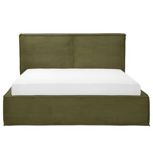 Letto imbottito Kinx Velluto a coste Poppy: verde oliva - 220 x 200cm - H3 - 1 contenitore - 150 cm