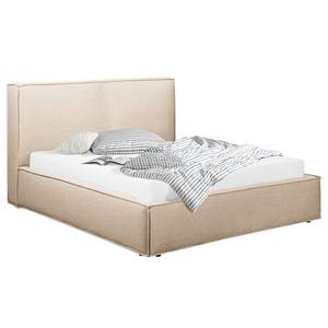 Gestoffeerd bed KINX Platweefsel Drems: Beige - 220 x 200cm - H3 medium - 1 opbergruimte - 150cm