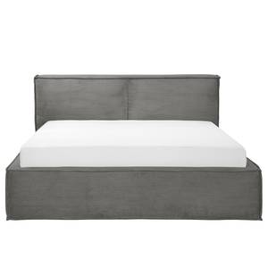 Gestoffeerd bed KINX Corduroy Poppy: Grafietkleurig - 140 x 200cm - H4 hard - 1 opbergruimte - 110cm