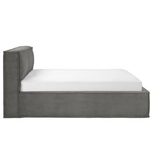 Gestoffeerd bed KINX Corduroy Poppy: Grafietkleurig - 140 x 200cm - H4 hard - 1 opbergruimte - 110cm