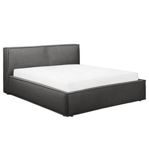 Gestoffeerd bed KINX Platweefsel Drems: Antracietkleurig - 140 x 200cm - H4 hard - 1 opbergruimte - 110cm