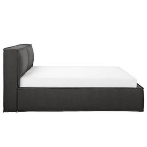 Gestoffeerd bed KINX Platweefsel Drems: Antracietkleurig - 140 x 200cm - H4 hard - 1 opbergruimte - 110cm