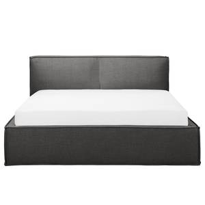 Gestoffeerd bed KINX Platweefsel Drems: Antracietkleurig - 180 x 200cm - H4 hard - 1 opbergruimte - 110cm