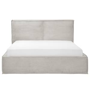 Gestoffeerd bed KINX Corduroy Poppy: Lichtgrijs 2 - 200 x 200cm - H4 hard - 1 opbergruimte - 150cm