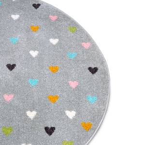 Kinderteppich Little Hearts Polypropylen - Grau - Durchmesser: 140 cm