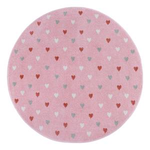 Kinderteppich Little Hearts Polypropylen - Pink - Durchmesser: 100 cm