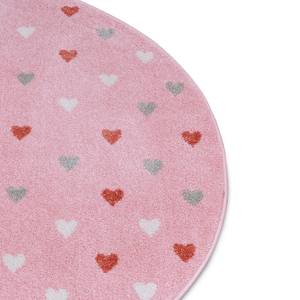 Kinderteppich Little Hearts Polypropylen - Pink - Durchmesser: 100 cm